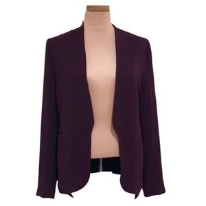 Diane Von Furstenberg Paulette Blazer Size 6 Dark Purple Black Triacetate